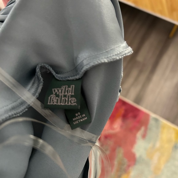 Wild Fable Slate Blue Satin Tube Mini Dress - Picture 8 of 8